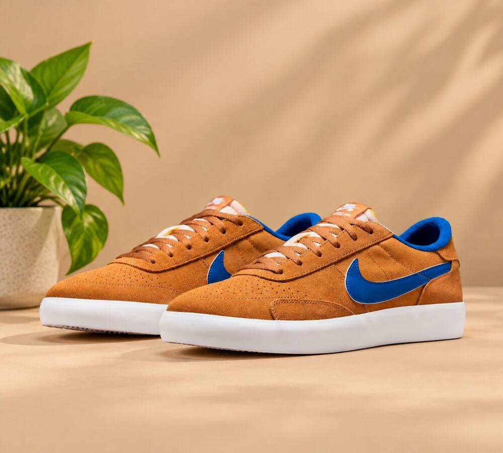USED Nike SB Heritage Vulc Men's Trainers Flax Royal White Size 9 US